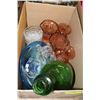 Image 1 : LOT OF ESTATE GLASSWARE INCL VINTAGE BOWL,PARFAIT