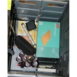 OFFICE LOT WITH WHEELED OFFICE DEPOT CRATE, LARGE