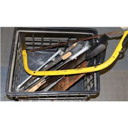 `LOT OF 9 HANDSAWS IN CRATE