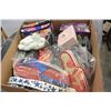 Image 1 : TWO BOXES OF NEW SLIPPERS AND HOUSEHOLD AND PLASTIC BIN