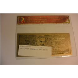 GOLD COLOR BANKNOTES AND VILES