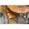 Image 1 : PINE DINING TABLE WITH TWO LEAFS AND SIX CHAIRS