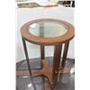 Image 1 : ROUND MAPLE GLASSTOP ENDTABLE