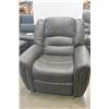 Image 2 : 3 PIECE POWER RECLINER BROWN STUDDED LEATHER SOFA SET