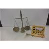 Image 1 : BRASS SCALE AND WEIGHTS ETC