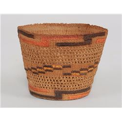 Tlingit Spruce Root Openwork Basket 3 1/2" D. 2 3/4" H.  Good Condition