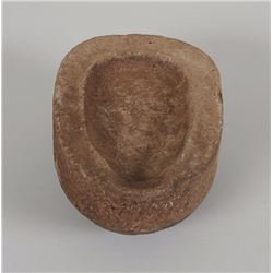 Aleut Stone Oil Lamp From Kodiak Island, AK 9 1/2" W.