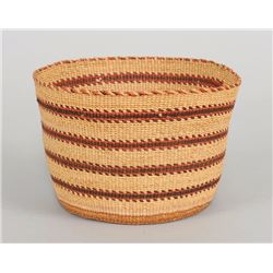 Tsimshian Open Grass and Spruce Root Basket 7" D. 4 3/4" H.  Good Condition