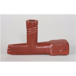 Plains Catlinite Pipe 6 1/4" L. 3 1/2" H.  Good Condition
