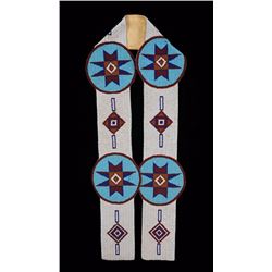 Plains Beaded Blanket Strip with Geometric Design 58" L. 5 3/4" W.  Good Condition