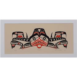 Robert Davidson Serigraph "Dog Fish" 1973  24/74  13"x 22" Framed  Good Condition