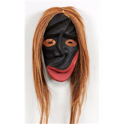 Iroquois Broken Nose Mask Carved by Todd Longboat 11 1/2" H.  Good Condition