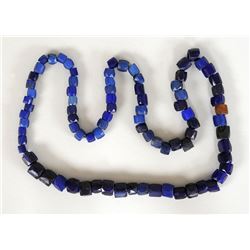 Strand of 19TH C. Faceted Russian Blue Trade Beads From Telegraph Cove, B.C. Approx. 84 Beads