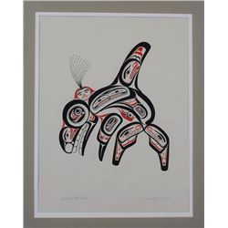 Bill Reid Serigraph "Haida Killer Whale Shaana" 1973  338/600  27"x 33" Framed  Good Condition