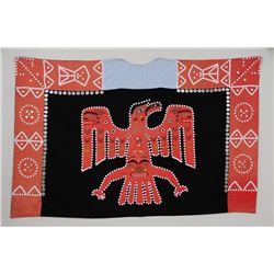 Nuhalk Button Dance Robe with Thunderbird Design Made by Lillian Siwallale 1920's, Joyce Willie Mark