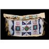 Image 1 : Early Cheyenne Beaded Possible Bag with Geometric Design and Decorated with Tin Cones 10"x 14"  Good