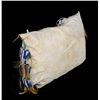 Image 2 : Early Cheyenne Beaded Possible Bag with Geometric Design and Decorated with Tin Cones 10"x 14"  Good