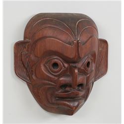 Kwagiulth Bukwus Mask Carved by Sam Johnson - Gilford Island, B.C. ca. 1950's 14" H. 14 1/4" W.  Goo