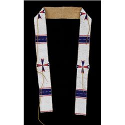 Plains Beaded Blanket Strip with Geometric Design 1953  53" L. 3 1/4" W.  Good Condition