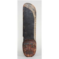 19TH C. Northwest Coast Killer Whale Fin Dance Wand Finial From the E. Stendahl Collection 20" L. 5 