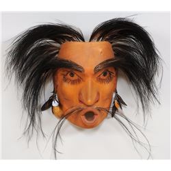 Simon Dick Tsonoqua Mask 11" H. 8 3/4" W.  Good Condition