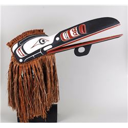 Trevor Hunt Kwagiulth Articulated Hok Hok Mask - Fort Rupert, B.C.  44" L. 44" H.  Good Condition