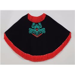 Bill Reid Design Frog Cape Made As a Gift To Violet Cross for Graduation in 1995, Cut by Nina Willia