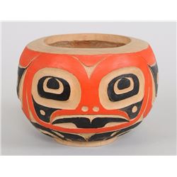 Haida Alder Frog Bowl Attributed to Freda Diesing 9" L. 8" W. 6" H.  Good Collection