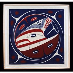 Robert Davidson Silkscreen on Canvas "Foam Woman" 2005  1/9 - Signed on Back 46 1/2"x 47" Framed  Go