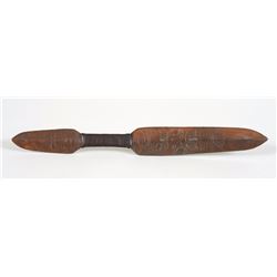 Tlingit Copper Dagger with Incised Eagle Design 17" L. 2" W.  Good Condition