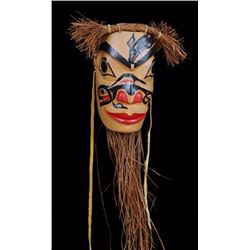Northwest Coast Carved Alder Whaler's Mask by Steven Jules 11" H. 6" W.  Good Condition