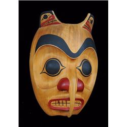 Northwest Coast Hummingbird Mask Signed Illegibly 13" H. 9" W.  Good Condition