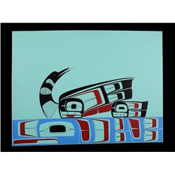 Ben Houstie Original Painting of a Loon 36"x 48"  Good Condition