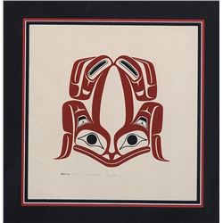 Robert Davidson Serigraph Frog 192/231 Signed in Pencil 18 1/2"x 19 1/2" Framed  Good Condition