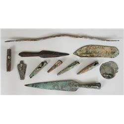 Ten Copper Artifacts From the E. Stendahl Collection 1 3/4" L. - 7" L.