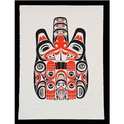 Bill Reid Serigraph "Haida Beaver - Tsing" 87/195  1978  19 3/4"x 25 1/2"  Good Condition