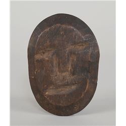 19TH C. Inuit Wood Mask 5 1/2" H. 4" W. From the E. Stendahl Collection  Good Condition