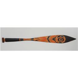 Tlingit Paddle with Painted Design on Both Sides ca. 1910  53" L. 6" W.  Good Condition