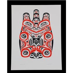 Bill Reid Serigraph "Haida Grizzly - Huasi 435/600   1973  19 3/4"x 25 1/2"  Good Condition