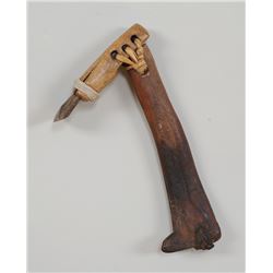 Inuit Bone and Stone Hand Adze - E. Stendahl Collection 10 1/2" L. 6" W.  Good Condition