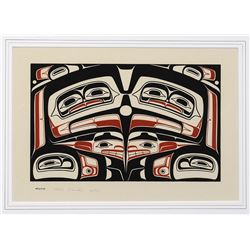 Robert Davidson Serigraph Box Front Design 1975  63/147  15"x 19" Framed  Good Condition