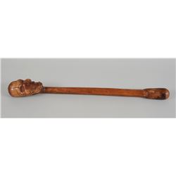Yew Wood Hamatsa Skull Club 26" L.  Good Condition