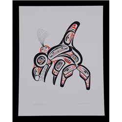 Bill Reid Serigraph "Haida Killer Whale - Skaana" 386/600  1973  19 3/4"x 25 1/2"  Good Condition