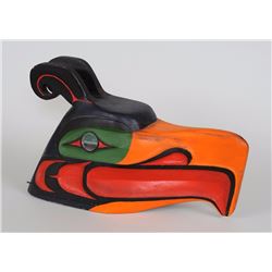 Kwakwaka'wakw Carved Thunderbird Helmet B. Martin 16 1/2" L. 10 3/4" H.  Good Condition