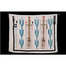 Navajo Yei Rug 28"x 35"  Good Condition with Minor Stain and Tab Loss