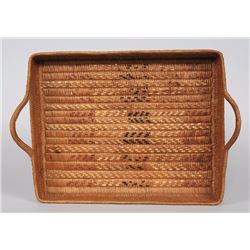 Mt. Currie Handled Basketry Tray 19" L. 13 1/2" W.  Good Condition