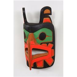 Northwest Coast Thunderbird Mask Carved by Darren Yeltzin 15" H. 8" W.  Good Condition