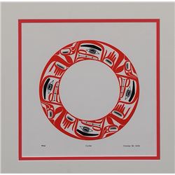 Robert Davidson "Cycles" Print 15"x 15" Framed  Good Condition