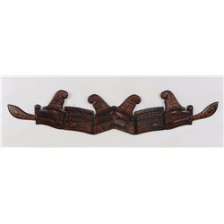 Kwaguilth Sisiutl Panel Carved by Oscar Matilpi 1974  64" W. 12" H.  Good Condition
