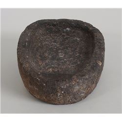 Aleut Stone Oil Lamp From Kodiak Island, AK 7" W.